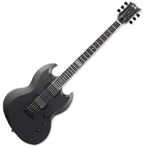 ESP E-II Viper Baritone Electric Guitar in Charcoal Metallic Satin sku number EIIVIPERBCHMS