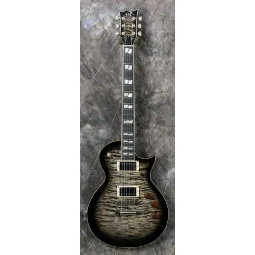 ESP USA Eclipse Quilt Maple Electric Guitar in See Thru Black Sunburst sku number EUSECQMSTBLKSBE