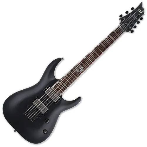 ESP LTD AJ-7 Andy James 7-String Electric Guitar in Black Satin sku number LAJ7BLKS