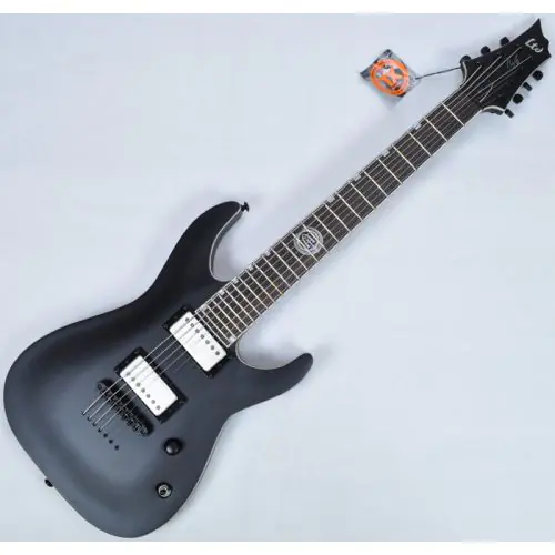 ESP LTD AJ 7 Andy James 7 String Electric Guitar in Black Satin B Stoc