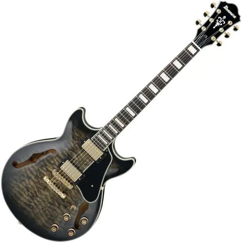 Ibanez Artcore Expressionist AM93 Hollow Body Electric Guitar Transparent Black Sunburst sku number AM93TKS