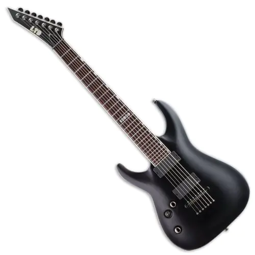 ESP LTD MH-417 7-String Left Handed Electric Guitar Black Satin B-Stock sku number LMH417BLKSLH.B