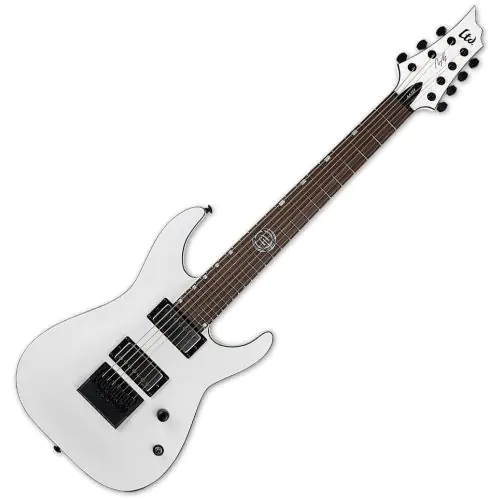 ESP LTD AJ-7 Evertune Andy James Electric Guitar Snow White Satin sku number LAJ7ETSWS