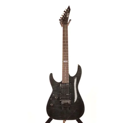 ESP LTD M-100FM See Thru Black Left Handed Electric Guitar sku number 6SLM100FMSTBLKLH