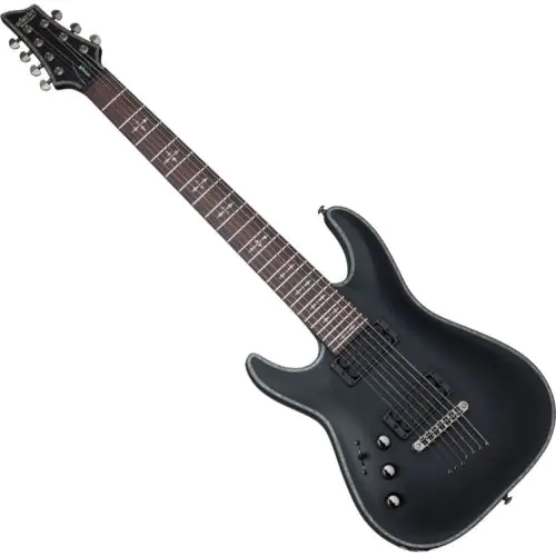 Schecter Hellraiser C-7 P Left-Handed Electric Guitar in Satin Black Finish sku number SCHECTER1948