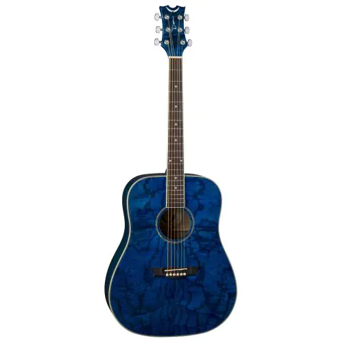 Dean AXS Dreadnought Acoustic Guitar Quilt Ash Trans Blue AX DQA TBL sku number AX DQA TBL