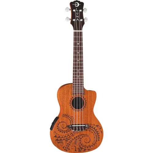 Luna Uke Tattoo Mahogany Concert w/Preamp UKE TEC MAH sku number UKE TEC MAH