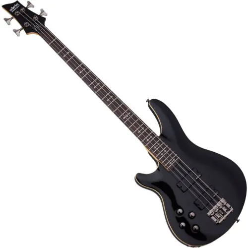 Schecter Omen-4 Left-Handed Electric Bass in Gloss Black Finish sku number SCHECTER2092