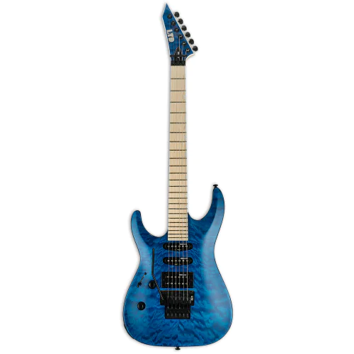 ESP LTD MH-203QM Left Handed See Thru Blue Electric Guitar sku number LMH203QMSTBLH