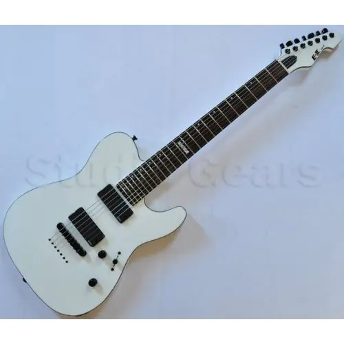 ESP E-II TE-7 Strings Electric Guitar in Snow White with Case sku number EIITESW