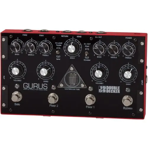 Gurus 1959 DoubleDecker 2 Stage 1959 Tube Driven Distortion Pedal sku number GURUS-1959DD