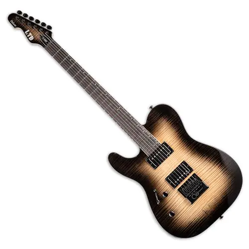 ESP LTD TE-1000 Evertune Left-Handed Electric Guitar Black Natural Burst sku number LTE1000ETFMBLKNBLH