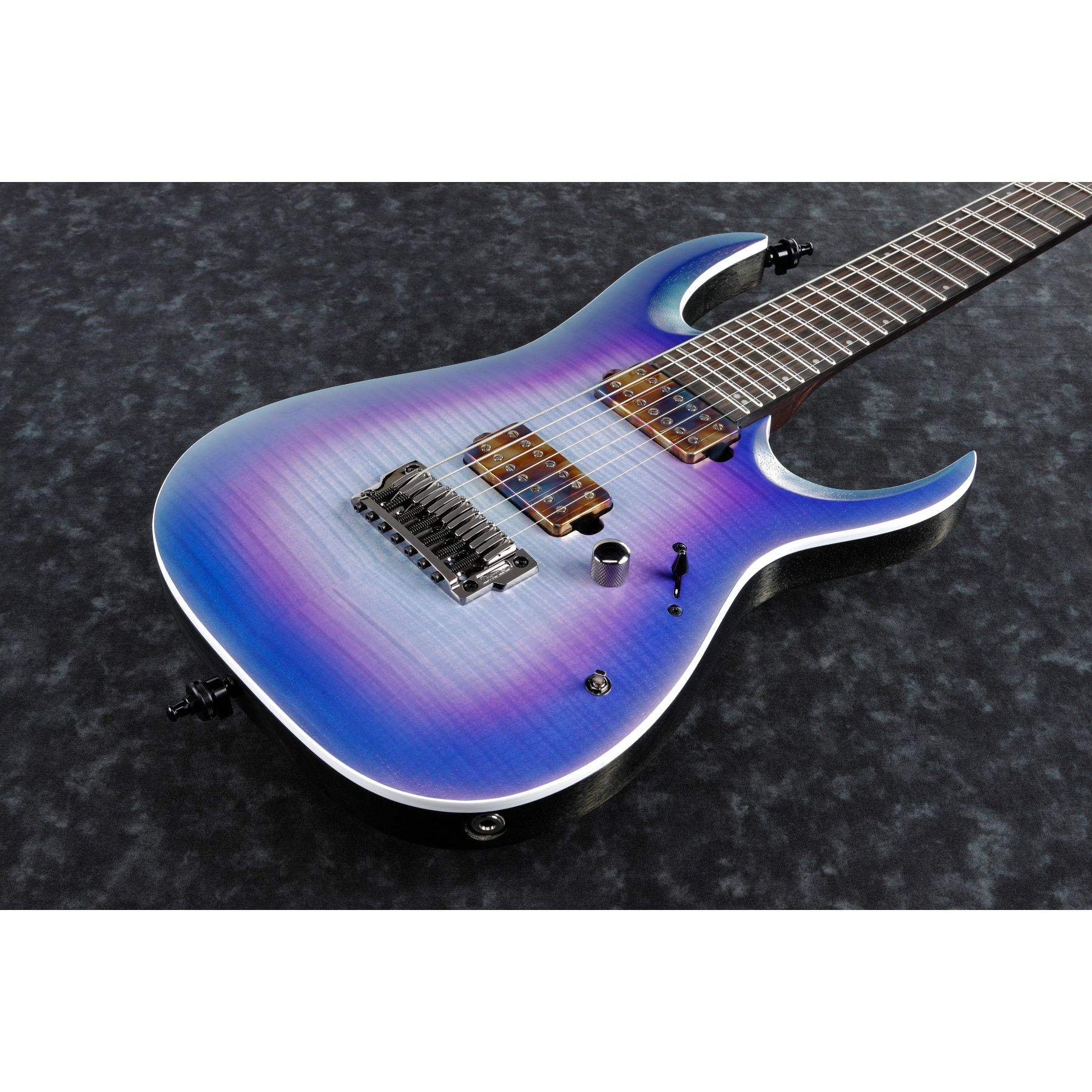 Ibanez RGA71AL IAF RGA Axion Label 7 String Indigo Aurora Burst Flat Electric Guitar