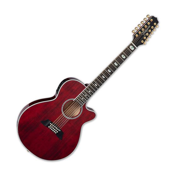Takamine TSP158C-12 STR 12 String Acoustic Electric Guitar See Thru Red Gloss sku number TAKTSP158C12STR