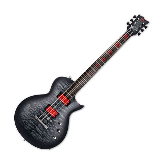 ESP Ben Burnley EC Baritone Electric Guitar See Thru Black Sunburst Satin sku number EBENBBQMSTBLKSBS