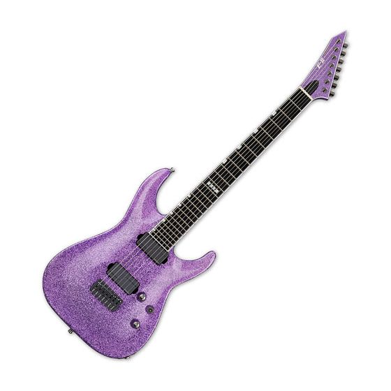 ESP E-II Horizon NT-7B Hipshot 7 String Baritone Electric Guitar Purple Sparkle sku number EIIHORNT7BHSPSPF