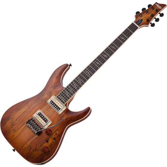 Schecter C-1 Exotic Spalted Maple Electric Guitar Satin Natural Vintage Burst sku number SCHECTER3338