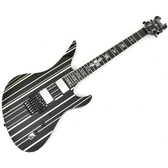 Schecter Signature Synyster Custom Electric Guitar Gloss Black Silver Pin Stripes B-Stock 0006 sku number SCHECTER1740.B 0006
