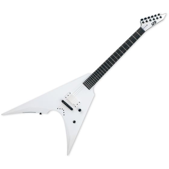 ESP LTD Arrow NT Arctic Metal Guitar in Snow White Satin sku number LARROWNTARMSWS
