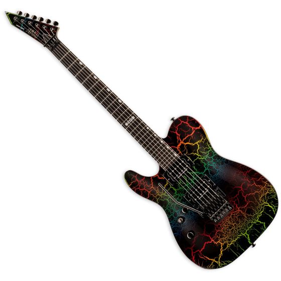ESP LTD Eclipse 87 Left-Handed Electric Guitar in Rainbow Crackle sku number LECLIPSE87RBCRKLH