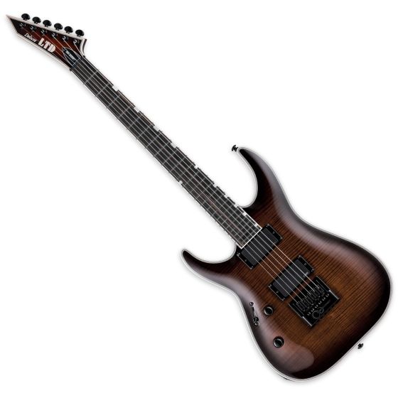 ESP LTD MH-1000ET Left-Handed Evertune Guitar in Dark Brown Sunburst sku number LMH1000ETFMDBSBLH