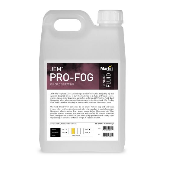 Martin Quick Dissipating JEM Pro Fog Fluid 4x 2.5L sku number 97120911