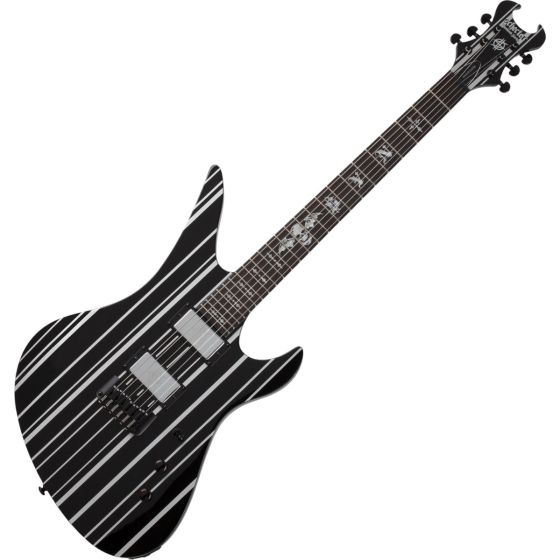 Schecter Synyster Custom HT Guitar Gloss Black Silver Pin Stripes sku number SCHECTER1747