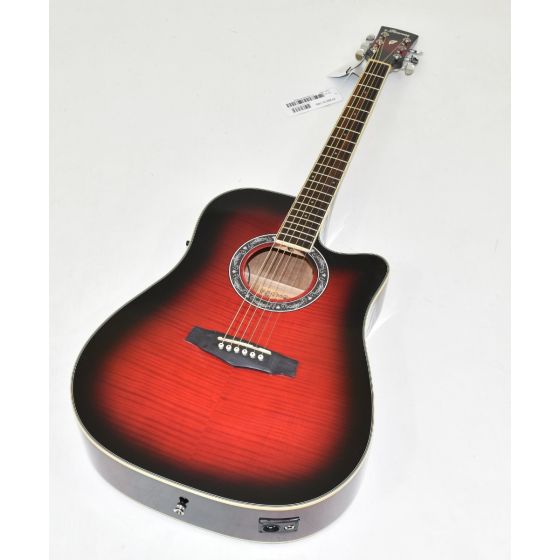 Ibanez PF28ECETRS PF Series Acoustic Guitar in Transparent Red Sunburst 0057 sku number PF28ECETRS.B 0057