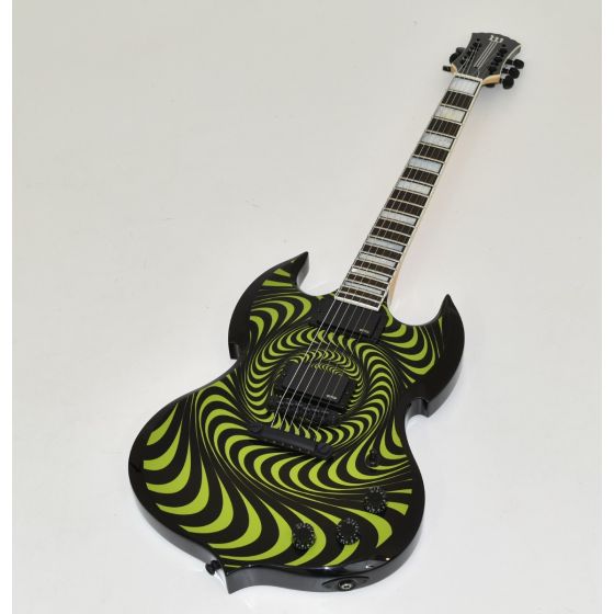 Wylde Audio Barbarian Green Psychic Bullseye Guitar B stock 0051 sku number WYLDE4543-B0051