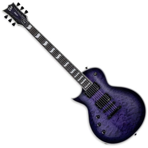 ESP LTD EC-1000QM See Thru Purple Sunburst Lefty Guitar sku number LEC1000QMSTPSBLH