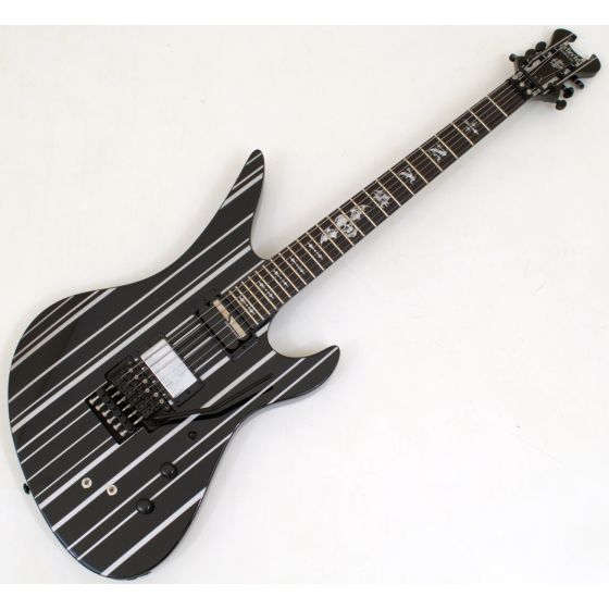 Schecter Synyster Custom-S Guitar Gloss Black Silver Pin Stripes B-Stock 0553 sku number SCHECTER1741-B0553