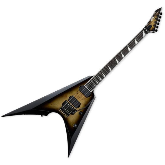 ESP E-II Arrow Burl Guitar Nebula Black Burst B-Stock sku number EIIARROWBMNBLKB-B