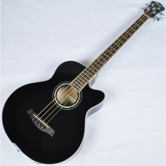 Ibanez AEB10E-BK Artwood Series Acoustic Electric Bass in Black High Gloss Finish sku number AEB10EBK.B