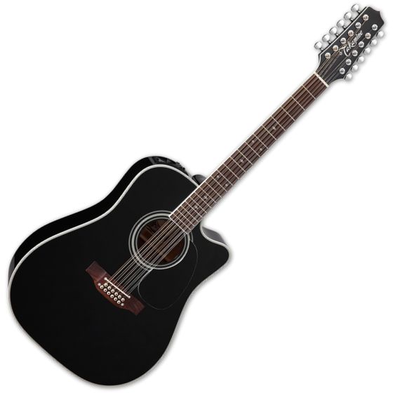 Takamine EF381SC Legacy Series 12 String Acoustic Guitar in Gloss Black Finish sku number TAKEF381SC