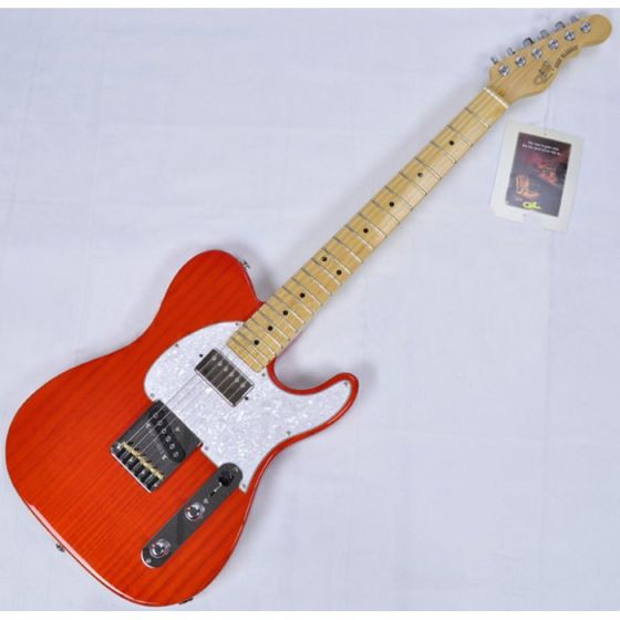 G&L ASAT Classic Bluesboy USA Custom Made Guitar in clear orange empress body sku number USA ASTCB-CLRORG-MP 2081