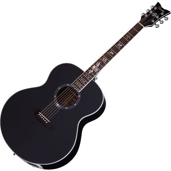 Schecter Signature Synyster Gates SYN J Acoustic Electric Guitar in Gloss Black Finish sku number SCHECTER3703