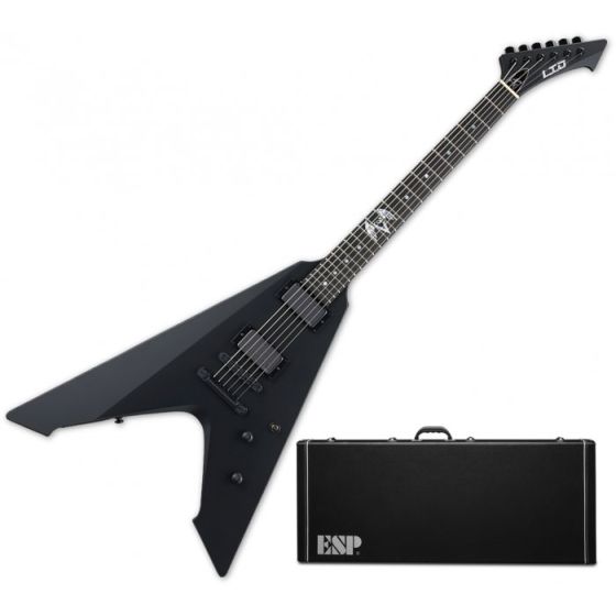 ESP LTD James Hetfield Vulture Electric Guitar in Black Satin sku number LVULTUREBLKS