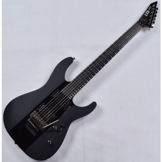 ESP LTD Deluxe M-1000 Electric Guitar in Satin Black with Gloss Stripe sku number LXM1000BLKSGS