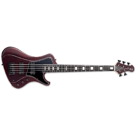 ESP E-II Stream SL-5 Electric Bass Guitar in Deep Red Metallic Satin sku number EIISTREAMSL5DRMS