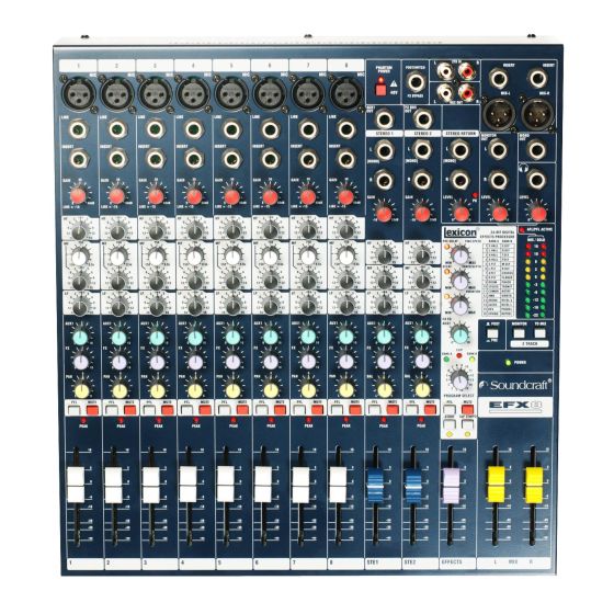 Soundcraft EFX8 Lexicon Effects Mixer sku number SCR-E535000000US