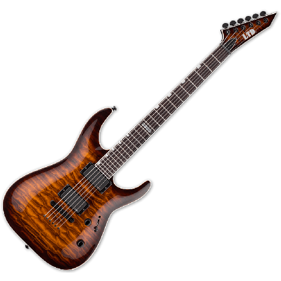 ESP LTD MH-401NT QM Electric Guitar in Dark Brown Sunburst sku number LMH401NTQMDBSB