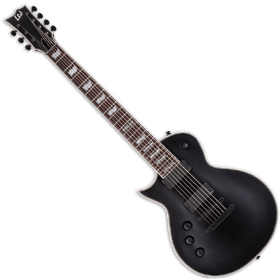 ESP LTD EC-407 7 Strings Left Handed Electric Guitar in Black Satin B-Stock sku number LEC407BLKSLH.B
