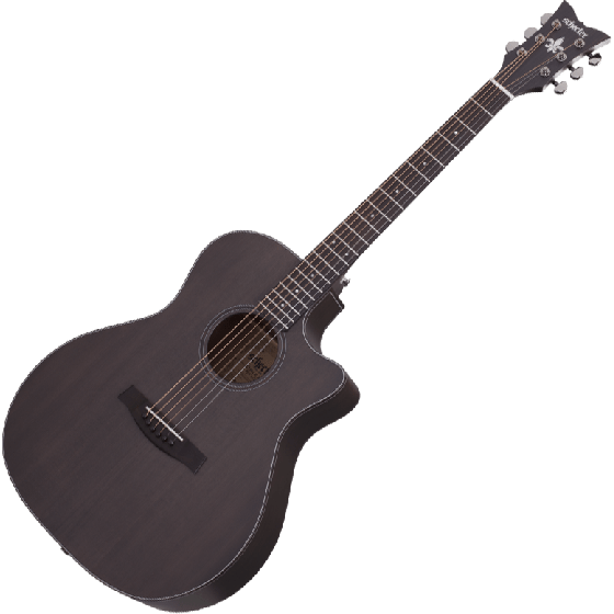 Schecter Orleans Studio Acoustic Guitar in Satin See Thru Black Finish sku number SCHECTER3713