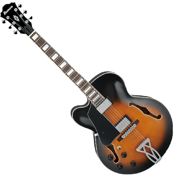 Ibanez Artcore AF75LVSB Left-Handed Hollow Body Electric Guitar in Vintage Sunburst Finish sku number AF75LVSB