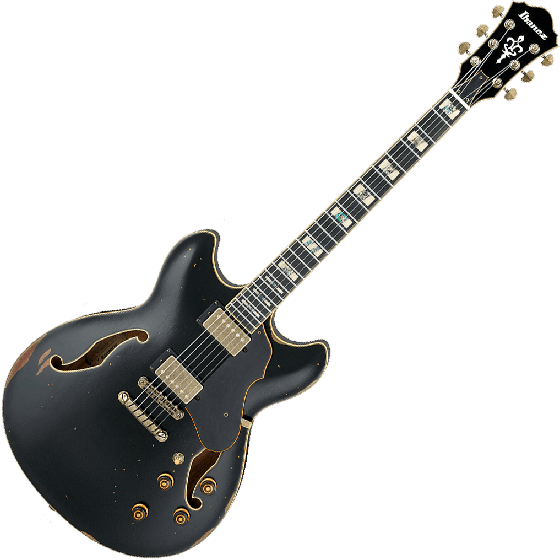 Ibanez Artstar Vintage ASV100DG Semi Hollow Electric Guitar in Black Low Gloss sku number ASV100DGBKL