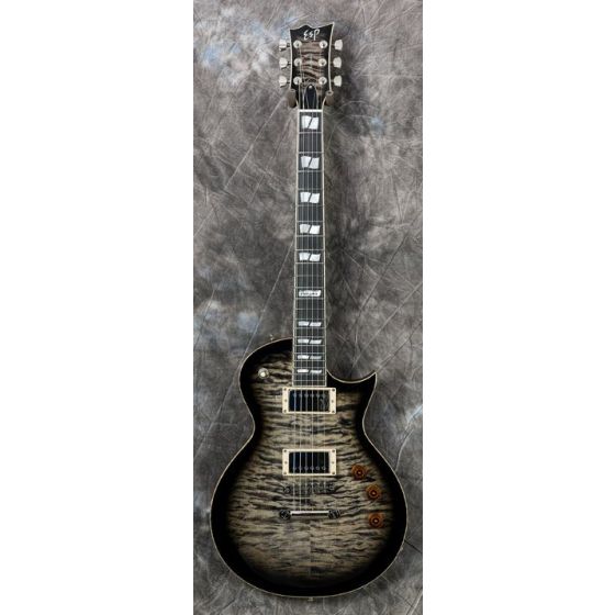 ESP USA Eclipse Quilt Maple Electric Guitar in See Thru Black Sunburst sku number EUSECQMSTBLKSBE