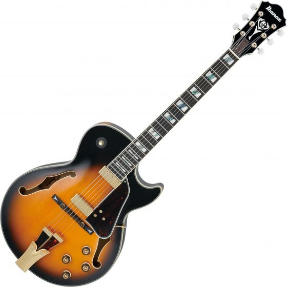Ibanez Signature George Benson GB10SE Hollow Body Electric Guitar in Brown Sunburst with Case sku number GB10SEBS