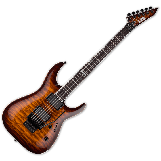ESP LTD MH-401FR Quilted Maple Electric Guitar Dark Brown Sunburst sku number LMH401FRQMDBSB