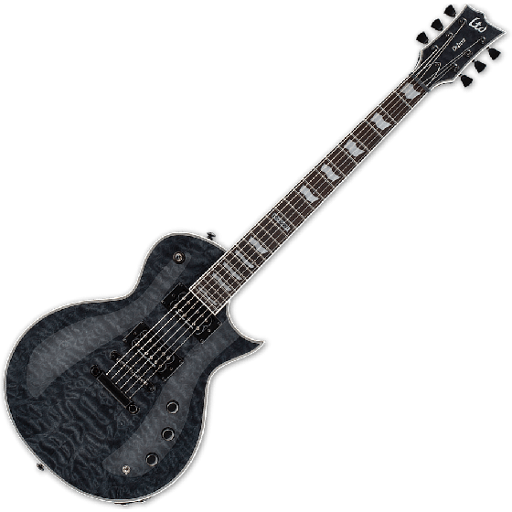 ESP LTD EC-1000 Piezo Quilted Maple Electric Guitar See Thru Black sku number LEC1000PIEZOQMSTBLK