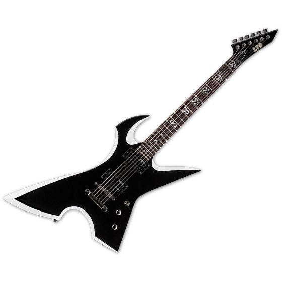 ESP LTD Max Cavalera Signature MAX-200 RPR Electric Guitar Black with White Bevel sku number LMAX200RPRBW